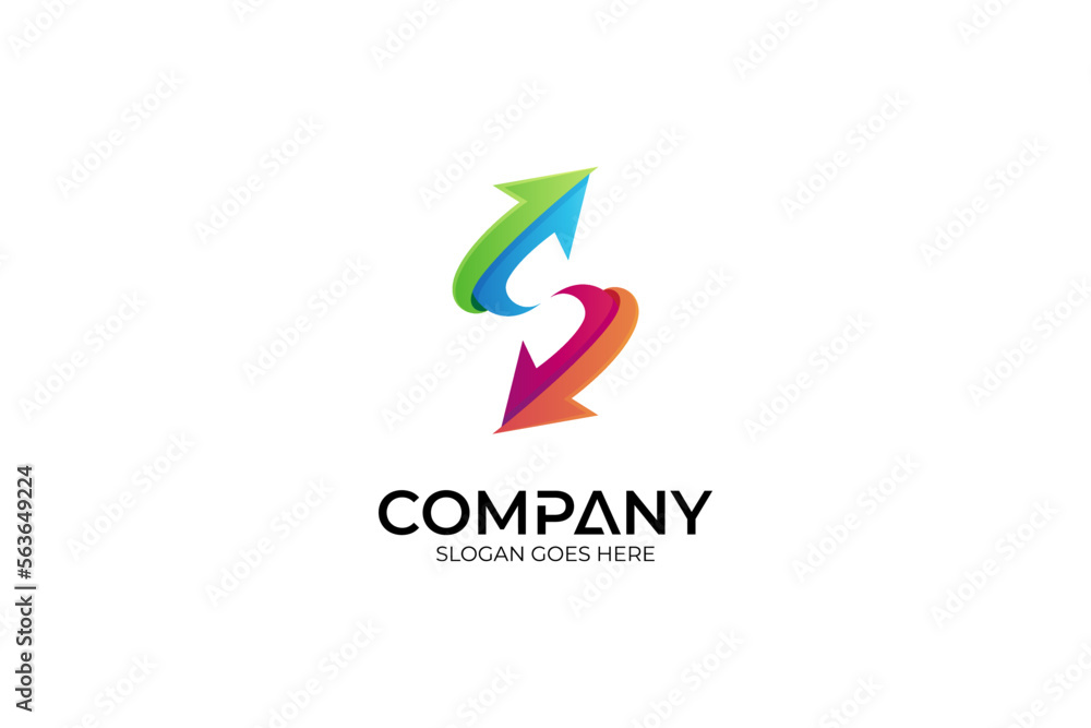 S letter arrow logo design with combination of two arrows. can be used ...