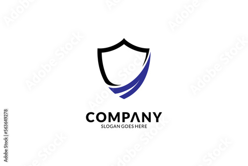 Simple shield flat logo template