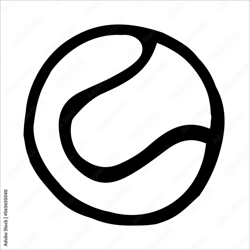 Tennis ball doodle style vector illustration isolated on white Tennis ball doodle style vector illustration isolated on white
