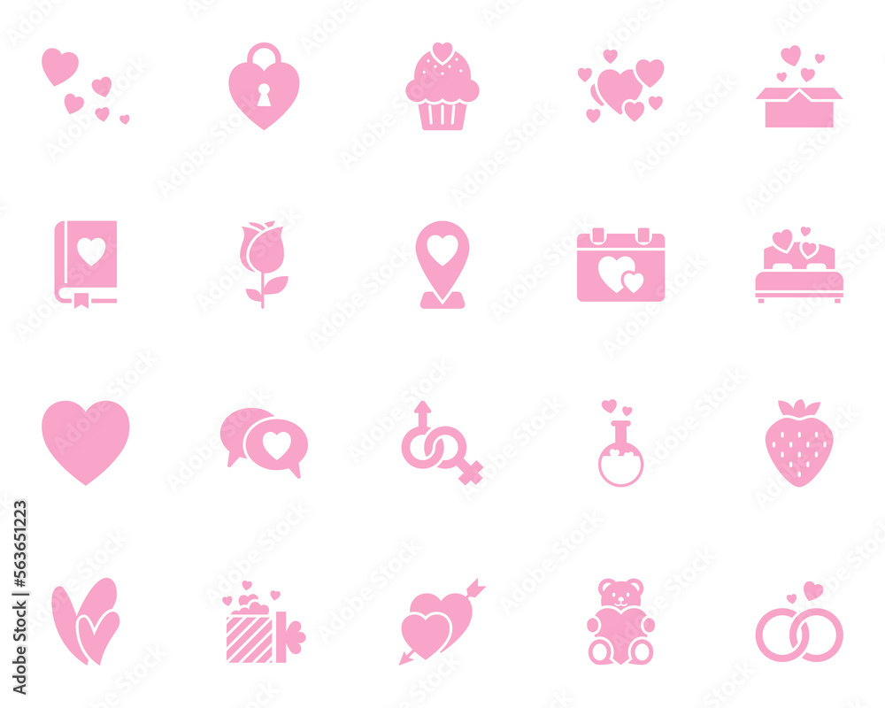 set of valentine icons, love, heart, wedding set of valentine icons, love, heart, wedding