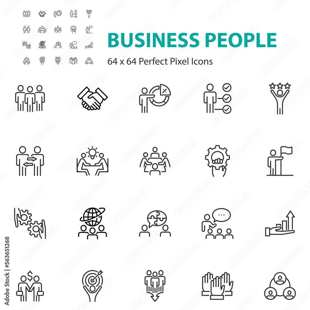 set of business people icons, working, team