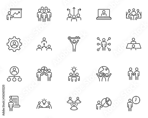 set of business people icons, working, team