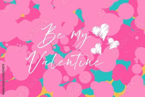 Be My Valentine Happy Valentine's day card, red hearts and Be My Valentine lettering, vector illustration 