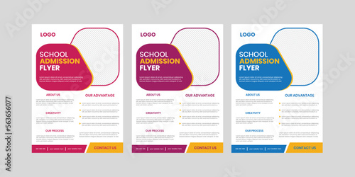 Kids open to school education online and print latest activity flyer and learning handout design