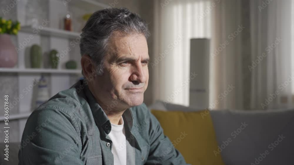 Thoughtful mature man at home thinking about loneliness, abandonment, unhappiness and suffering.
Mature man sitting alone on sofa at home and thinking about his sadness and unhappiness.
Thoughtful mature man at home thinking about loneliness, abandonment, unhappiness and suffering.
Mature man sitting alone on sofa at home and thinking about his sadness and unhappiness.
