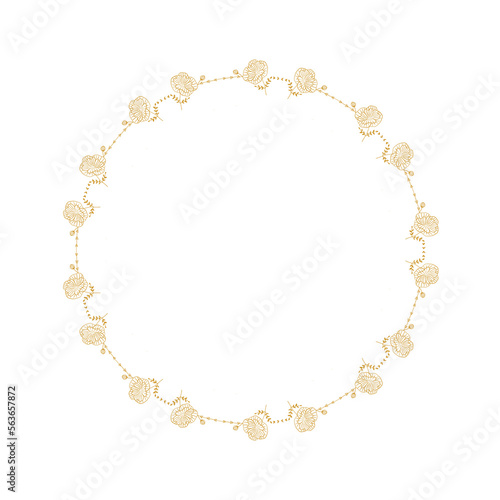 Wallpaper Mural Flower frame corner line drawing Torontodigital.ca