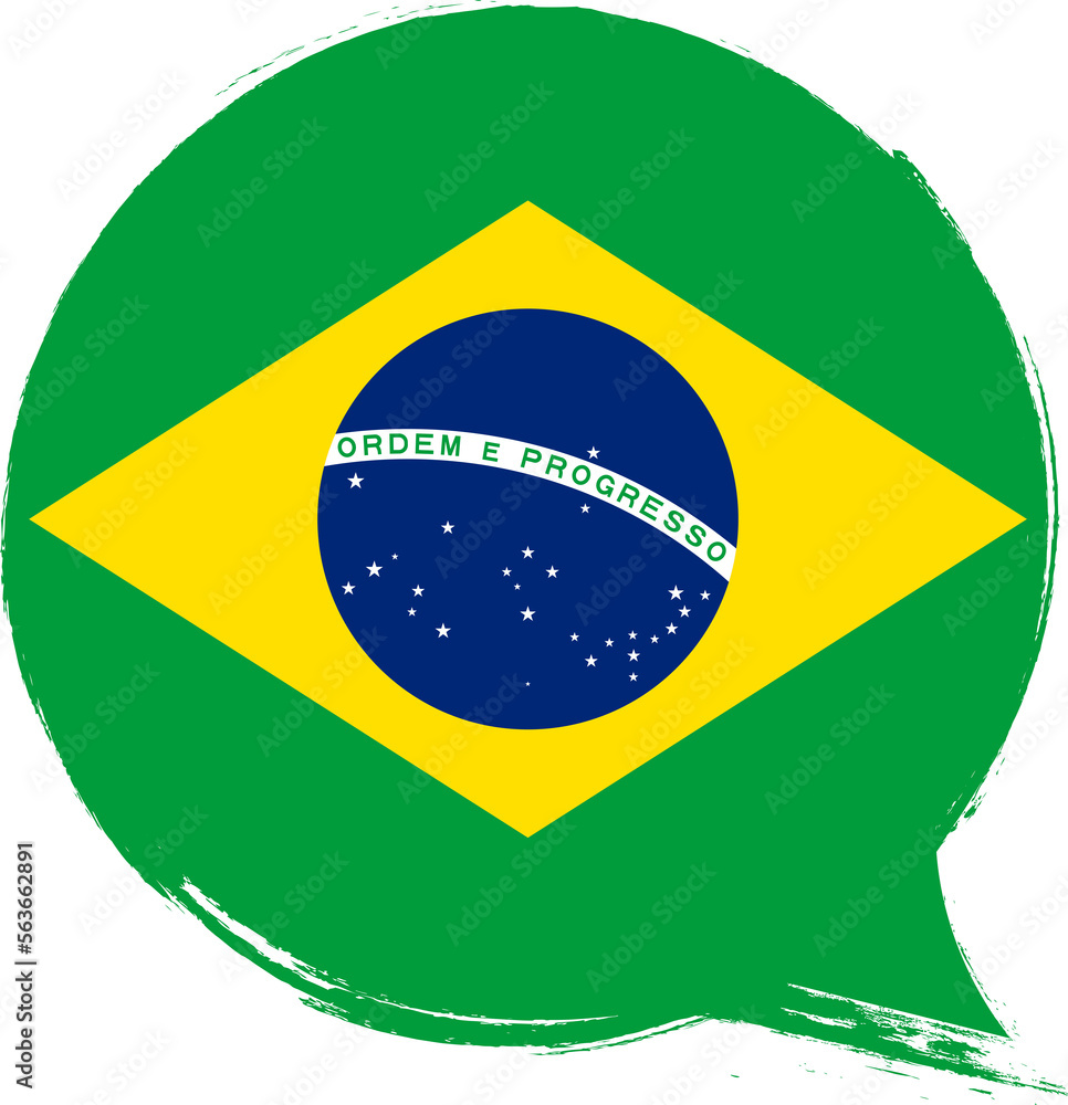 Fototapeta premium Flag of Brazil, banner with grunge brush