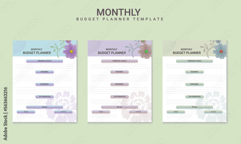 Monthly Budget Planner Vector Template Monthly Budget Planner Vector Template