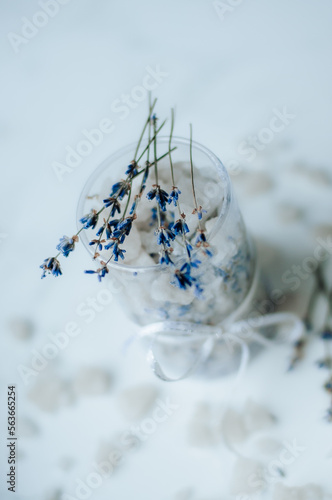 lavender on the background, sea salt