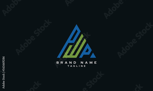 PWP, Abstract initial monogram letter alphabet logo design photo