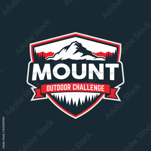 Mountain Outdoor challenge adventure sport logo design vector