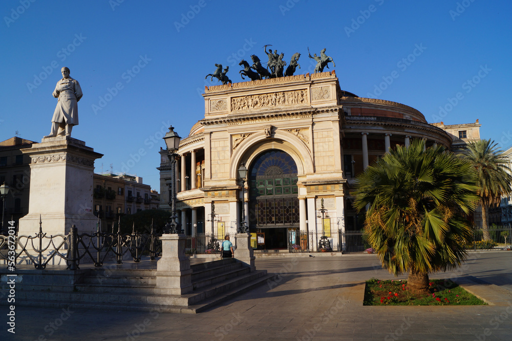 The Politeama Theater in Palermo, Sicily Island, Italy