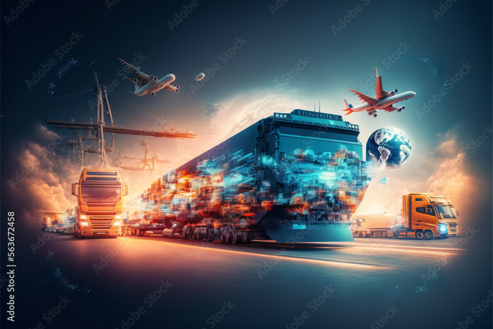 Transportation And Logistic Network Distribution Growth Container