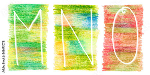 set of alphabet pencils Letters M N O