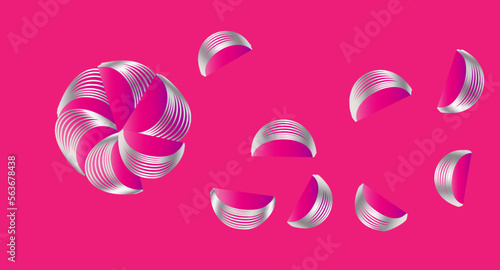 abstraction geometric shapes levitation petals pink purple lilac