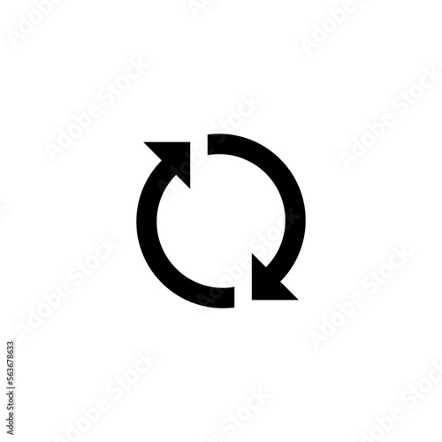Cyclic Rotation, Recycling Recurrence, Renewal. Flat Vector Icon illustration. Simple black symbol on white background. Cyclic Rotation, Recycling sign design template for web and mobile UI element
