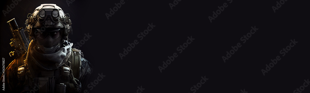 Fototapeta premium Special forces soldier created with Generative Ai