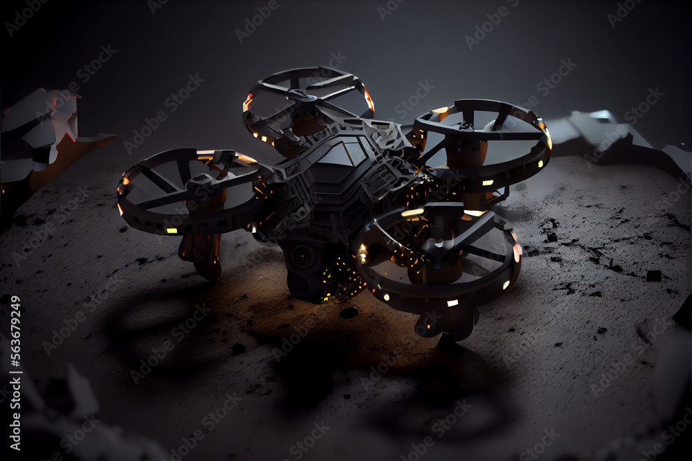 Drone with digital camera flying created with Generative Ai Drone with digital camera flying created with Generative Ai