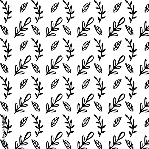 Background with decorative leaves and branches.