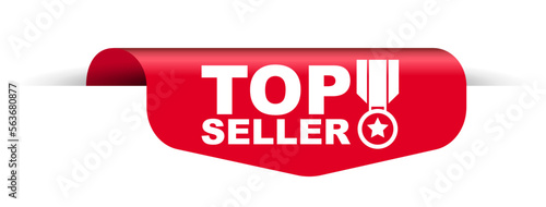 red vector banner top seller