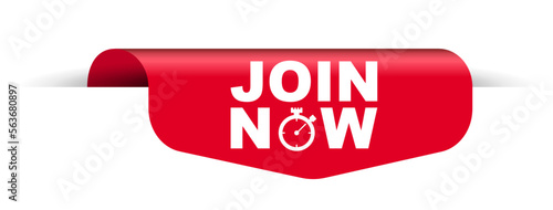 red vector illustration banner join now