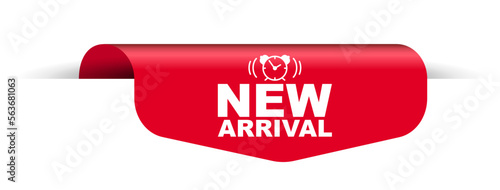 red vector illustration banner new arrival