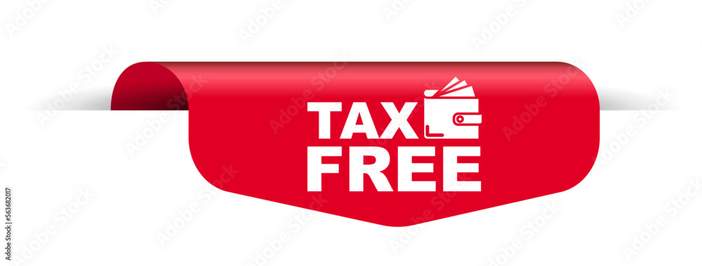 red vector illustration banner tax free