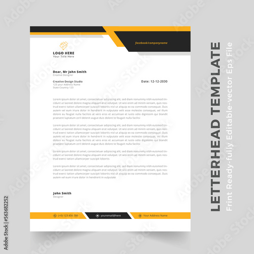 Corporate business letterhead in abstract design
