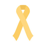 Yellow ribbon. sign International Childhood Cancer day