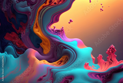 Abstract colorful background generative ai technology