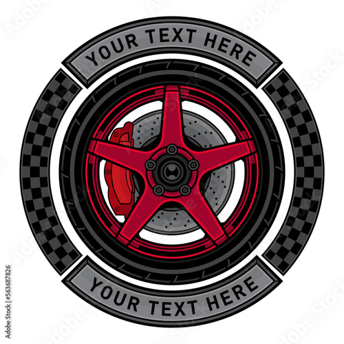 racing car wheel logo