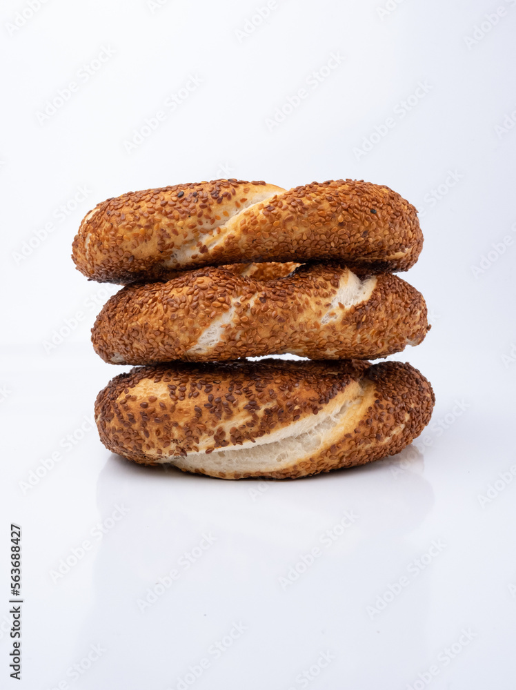 Three Bagel Isolated on White Background (simit) Three Bagel Isolated on White Background (simit)
