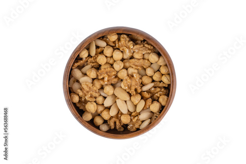 Top View Mixed Nuts Isolated On White Background