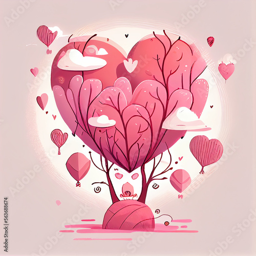 Hand Drawn Love Illustrated Concept Illustration AI Generative