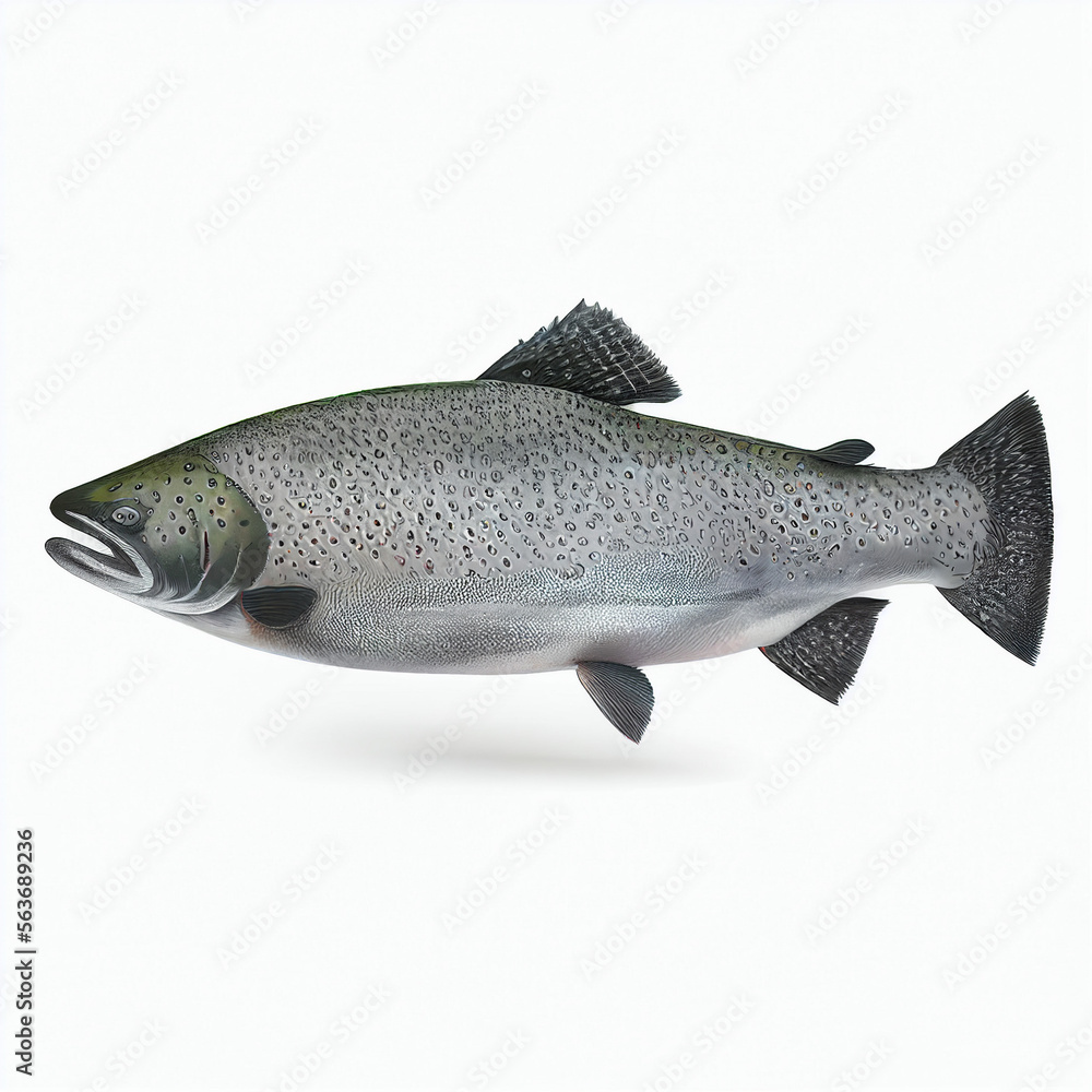 Obraz premium Chinook Salmon full body image with white background ultra realistic