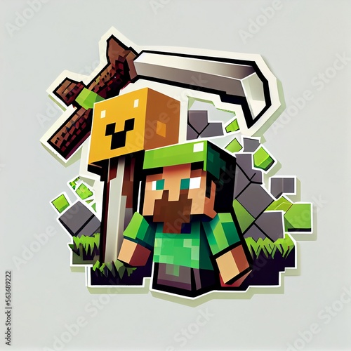 Fotografie, Tablou Minecraft sticker