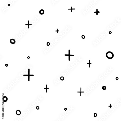 Abstract graphic pattern with crosses and tac-toes.