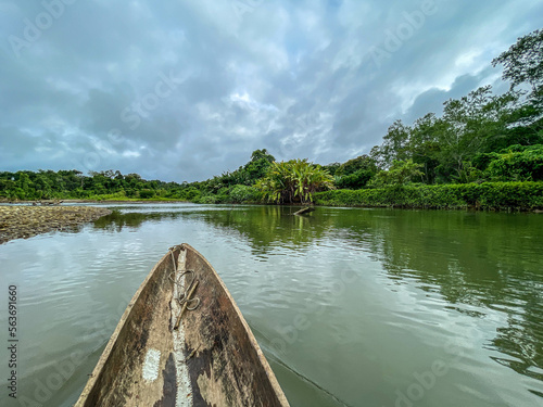 boat on Arusí river in the pacific coast of Colombia 