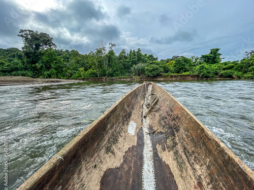 boat on Arusí river in the pacific coast of Colombia 