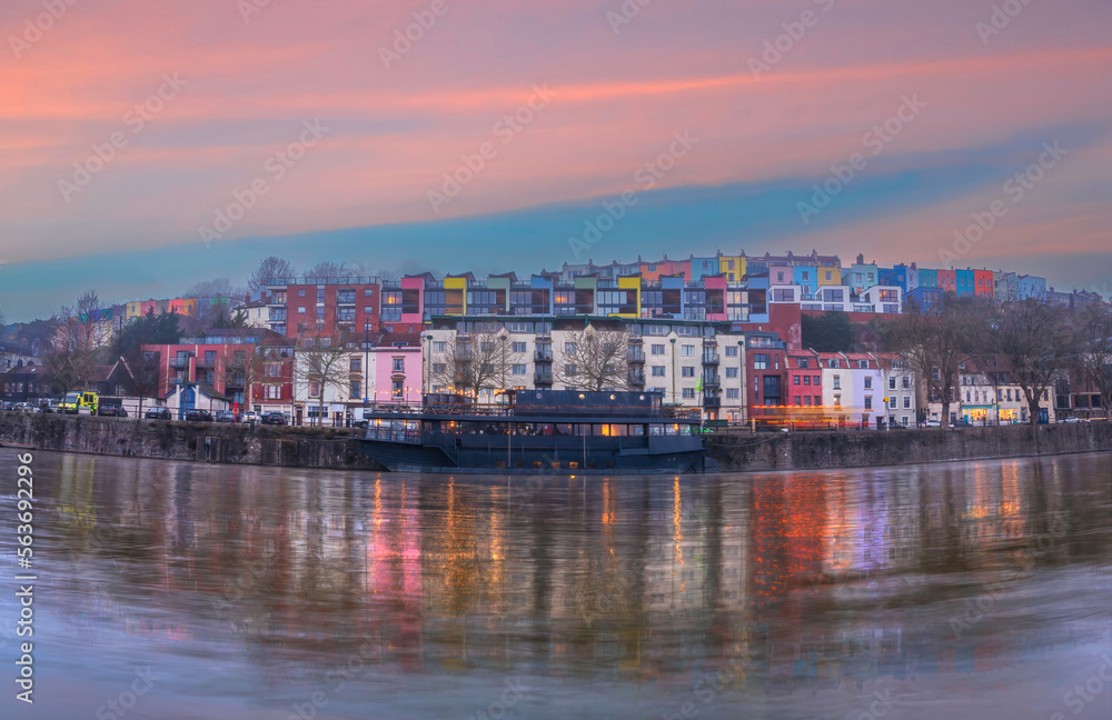 Bristol Cityscape, natural colours during sunset