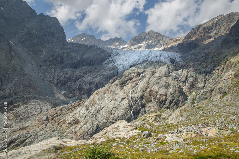 Glacier Blanc en été, parc national des Ecrins, France