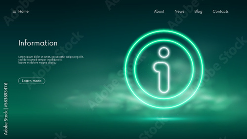 FAQ icon, conceptual illustration online communication Information sign, getting help, futuristic technology with blue neon glow in the smoke, vector business background