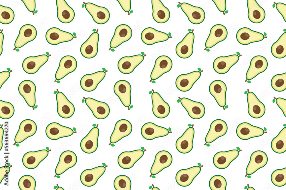 Avocado fresh fruit seamless abstract pattern on white background vector design. Avocado fresh fruit seamless abstract pattern on white background vector design.