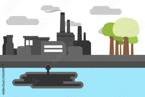Environment and waste disposal plant vector illustration