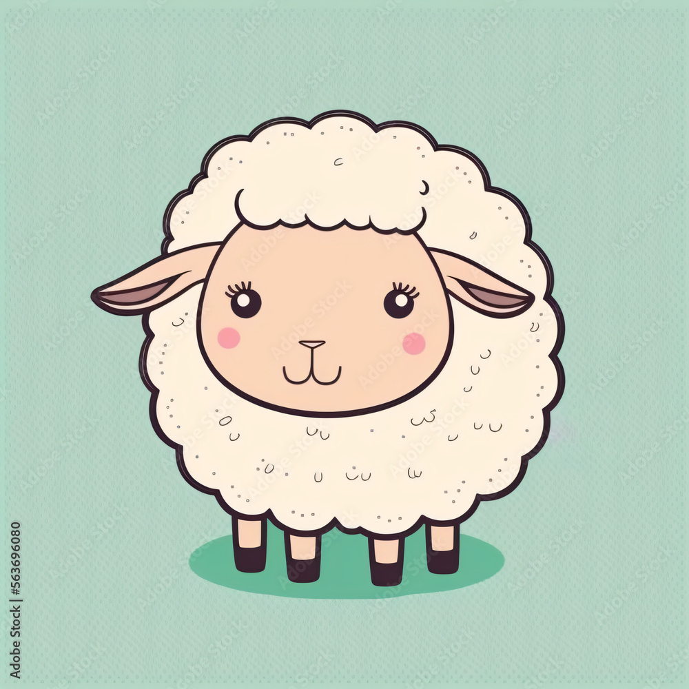 cartoon of a cute white sheep mascot isolated cartoon of a cute white sheep mascot isolated