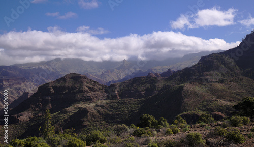 Gran Canaria, landscape in the south west of the island, hiking route in La Aldea de San Nicolas municipality