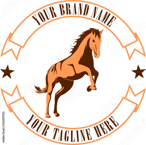 brown horse club logo - vector