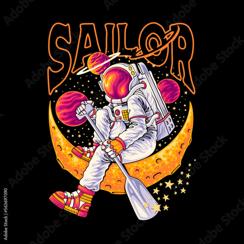 sailor astronaut streetwear t-shirt design