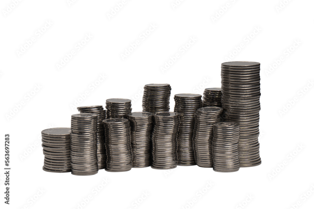 Pile of coins isolated on a white background. Pile of coins isolated on a white background.