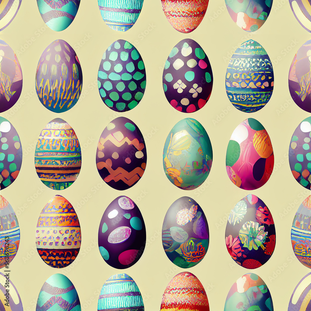 Colorful easter eggs pattern. Seamless background